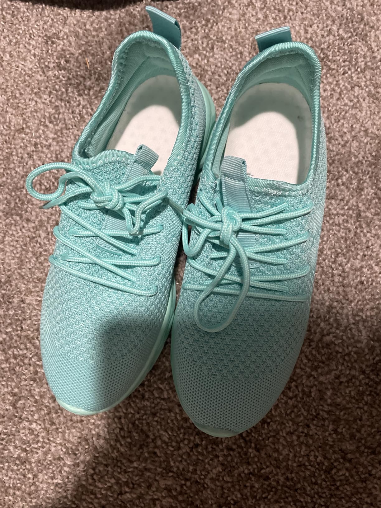 Tvtaop women's running sneakers green colorway showing mesh upper and lace-up construction