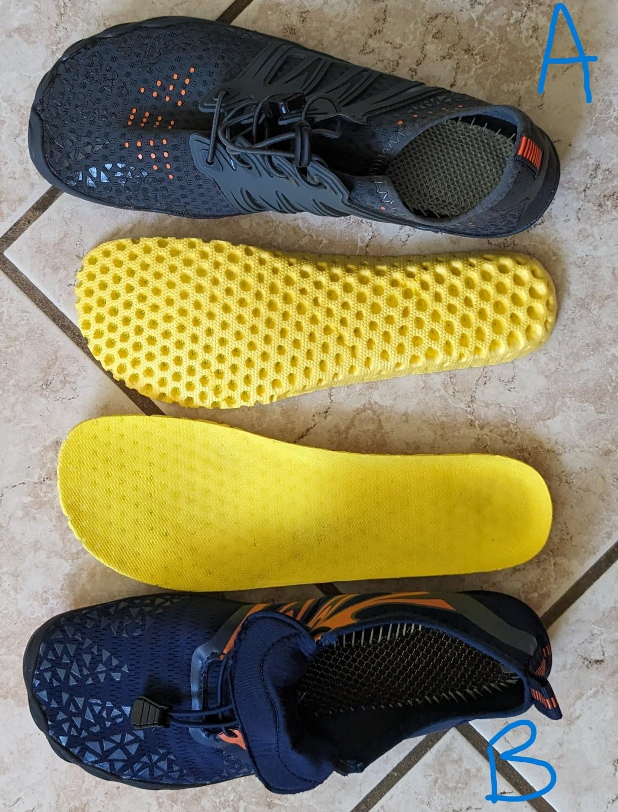 SPUKEP water shoes orange colorway showing lightweight design and adjustable straps