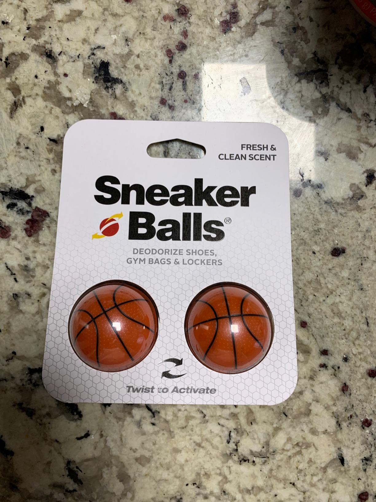 Comparison showing sneaker balls in different types of athletic shoes and gear bags