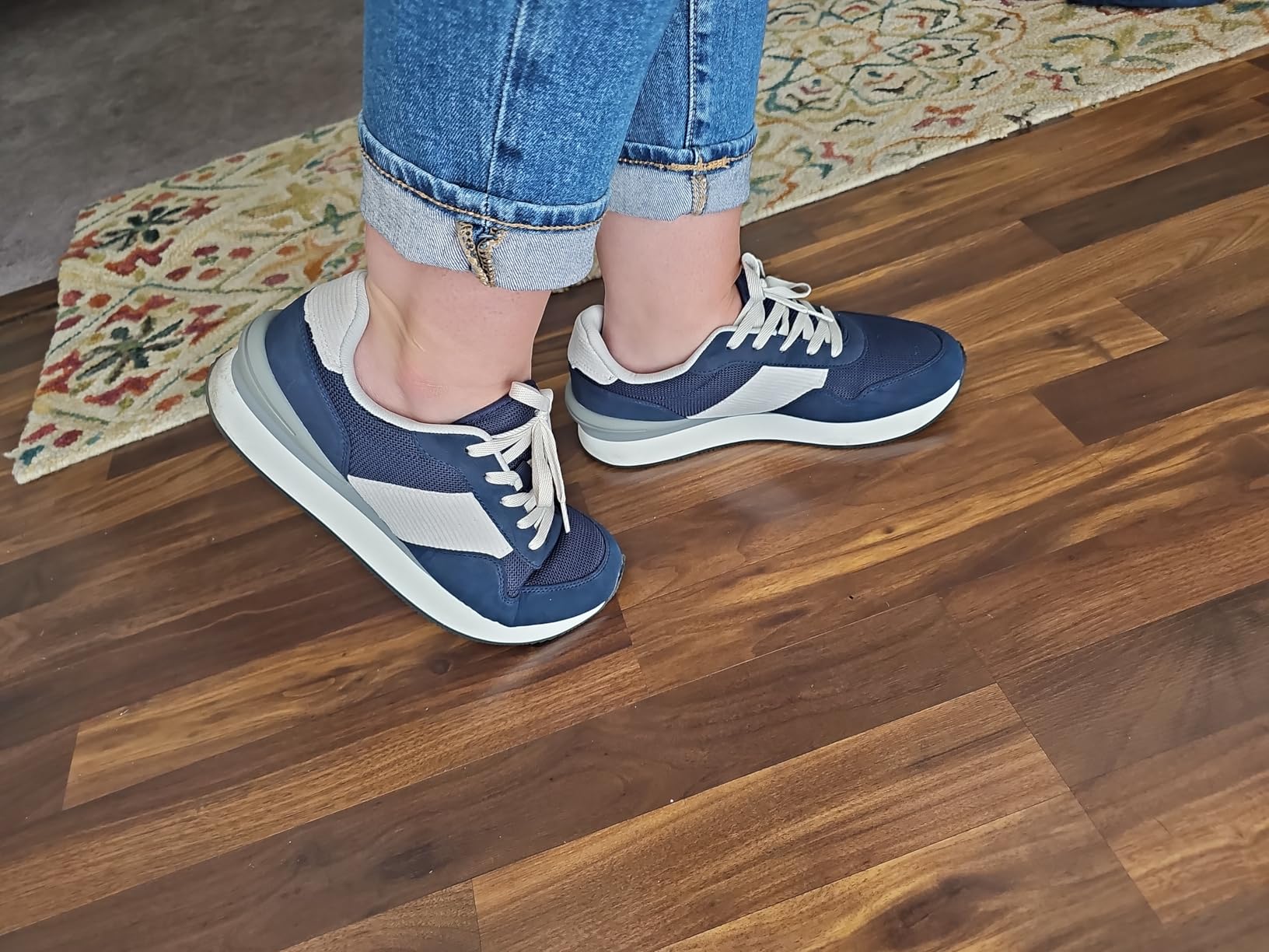 DREAM PAIRS platform sneakers in lifestyle setting showing real-world casual use