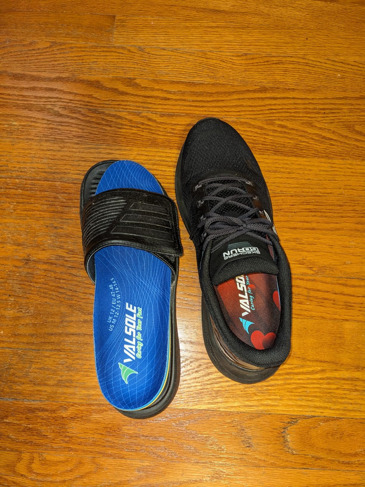 VALSOLE Heavy Duty Support orthotic insoles showing rigid blue and yellow arch support design