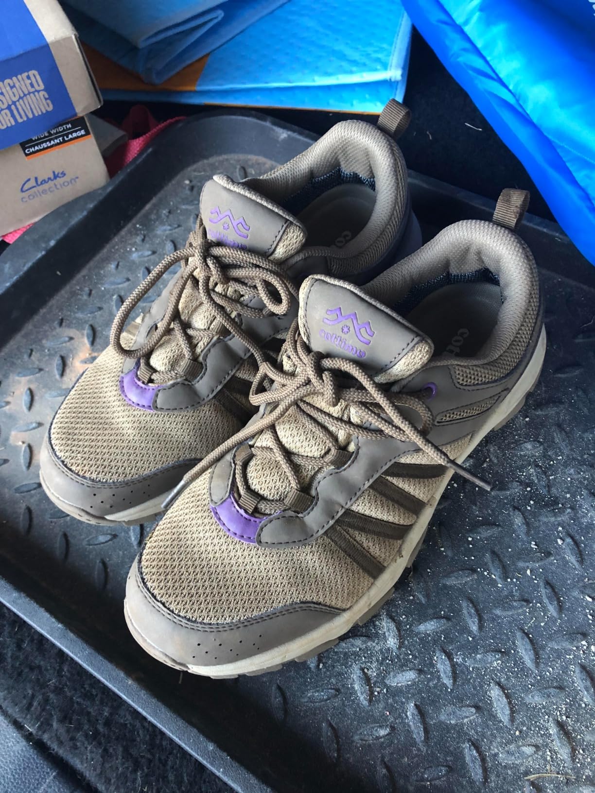 COTTIMO Women's Waterproof Hiking Shoes pink colorway showing mesh upper and rugged outsole design