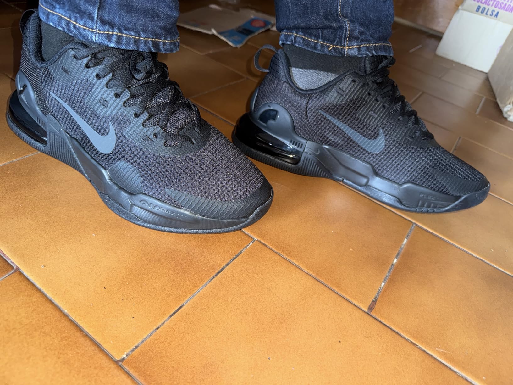 Nike Air Max Alpha training shoes during workout showing lateral support and stability features in action