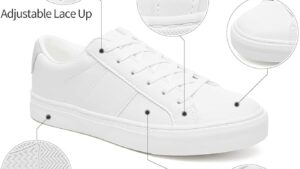 Adokoo Women's Fashion Sneakers Pu Leather Casual Shoes