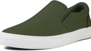 Men's Sneakers Classic Low Top Slip On Shoes Wide Canvas Skate Loafers Sneakers