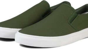 Men's Sneakers Classic Low Top Slip On Shoes Wide Canvas Skate Loafers Sneakers