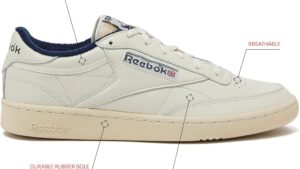 Reebok Mens Club C 85 Vintage Tennis Sneakers For Men