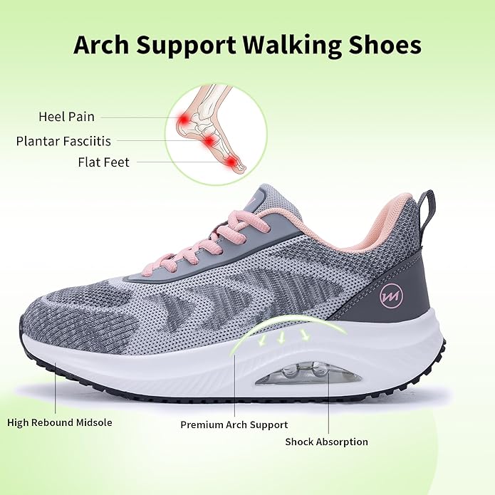 Romensi Womens Arch Support Walking Shoes