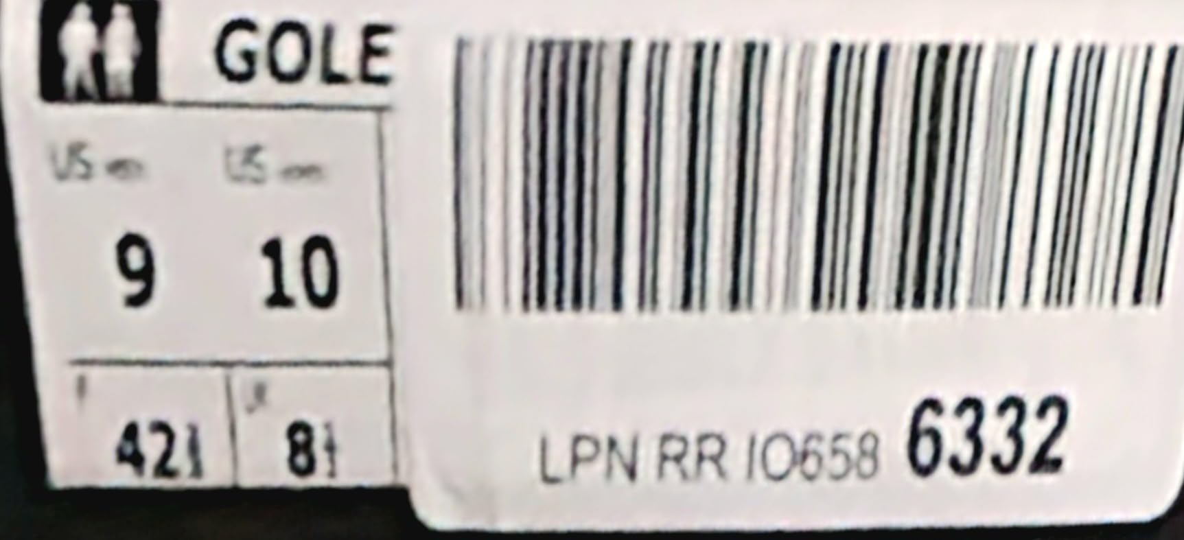 Adidas Goletto VII product box showing brand claims and sizing information