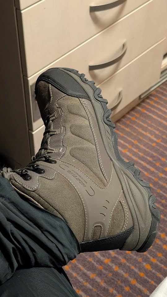 NORTIV 8 waterproof hiking boots showing sole construction and waterproof membrane detail