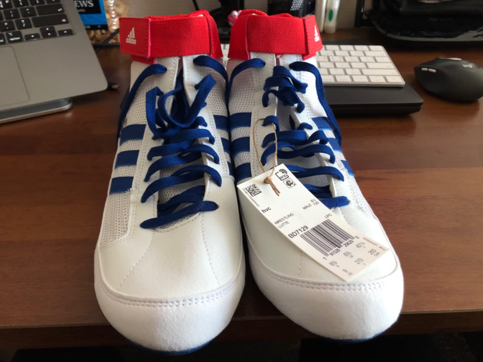 Adidas Youth HVC Wrestling Shoes sole separation issue visible after extended use — primary durability concern