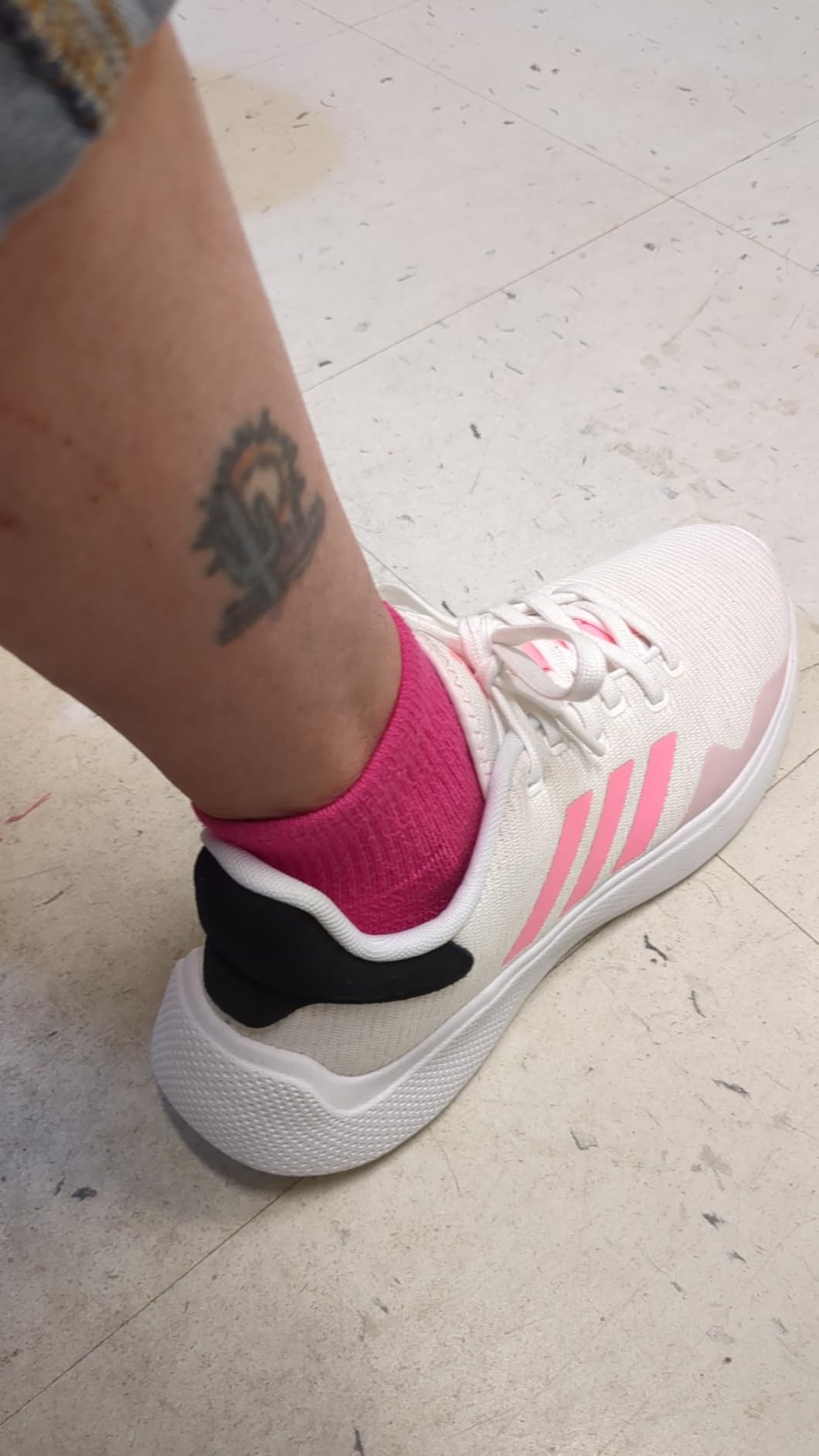 Adidas Women's Puremotion 2.0 grey colorway showing knit upper and CloudFoam midsole