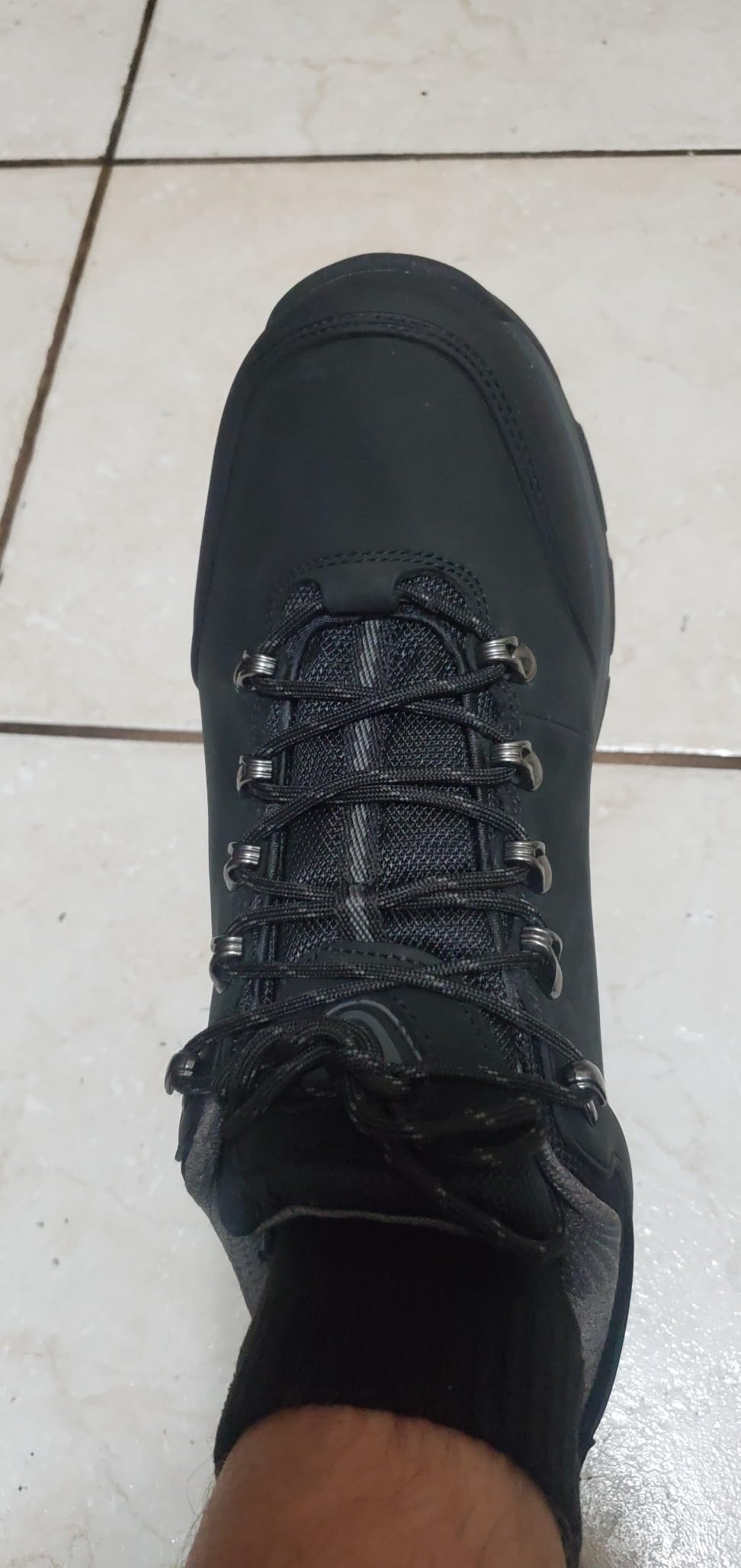 CAMEL CROWN hiking shoes worn on feet showing real-world fit and appearance during testing