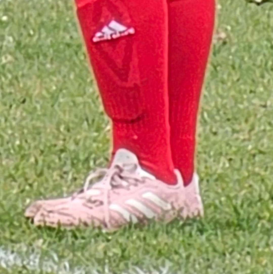 Adidas Goletto VII soccer cleats black white red colorway with synthetic upper