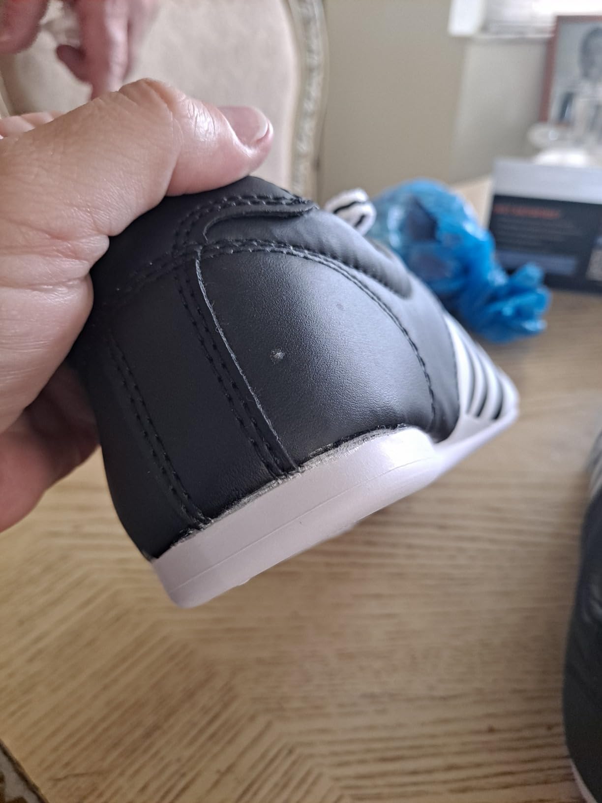 Adidas Adi-Kick II heel and sole construction showing wear patterns after extended training use