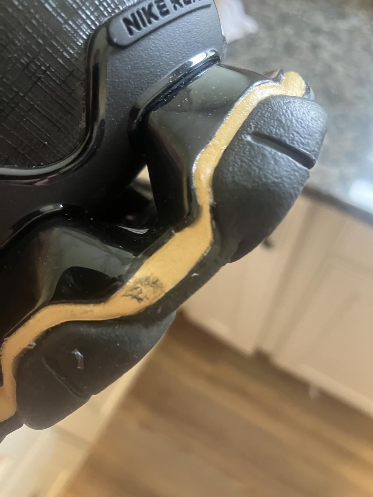 Nike Reax 8 TR showing wear patterns after extended gym use with evidence of outsole contact zones