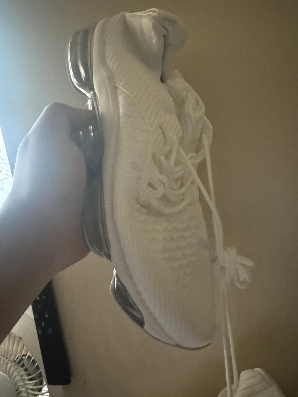 Socviis Men's Air Running Shoes construction quality issues showing excess glue residue and manufacturing defects commonly reported by users