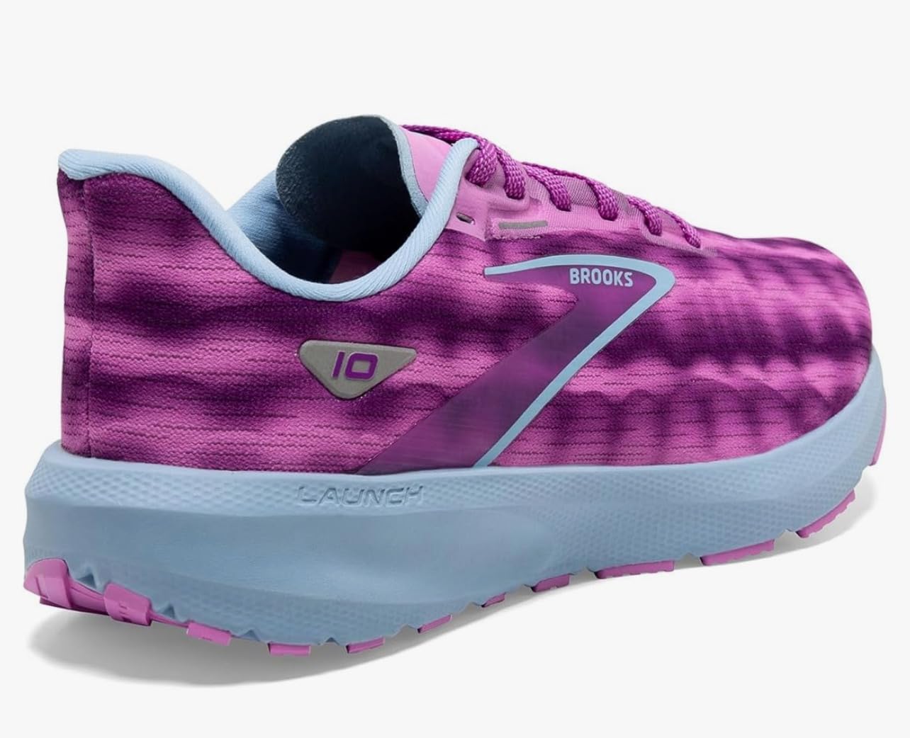 Brooks Launch 10 technical features — BioMoGo DNA cushioning and outsole detail