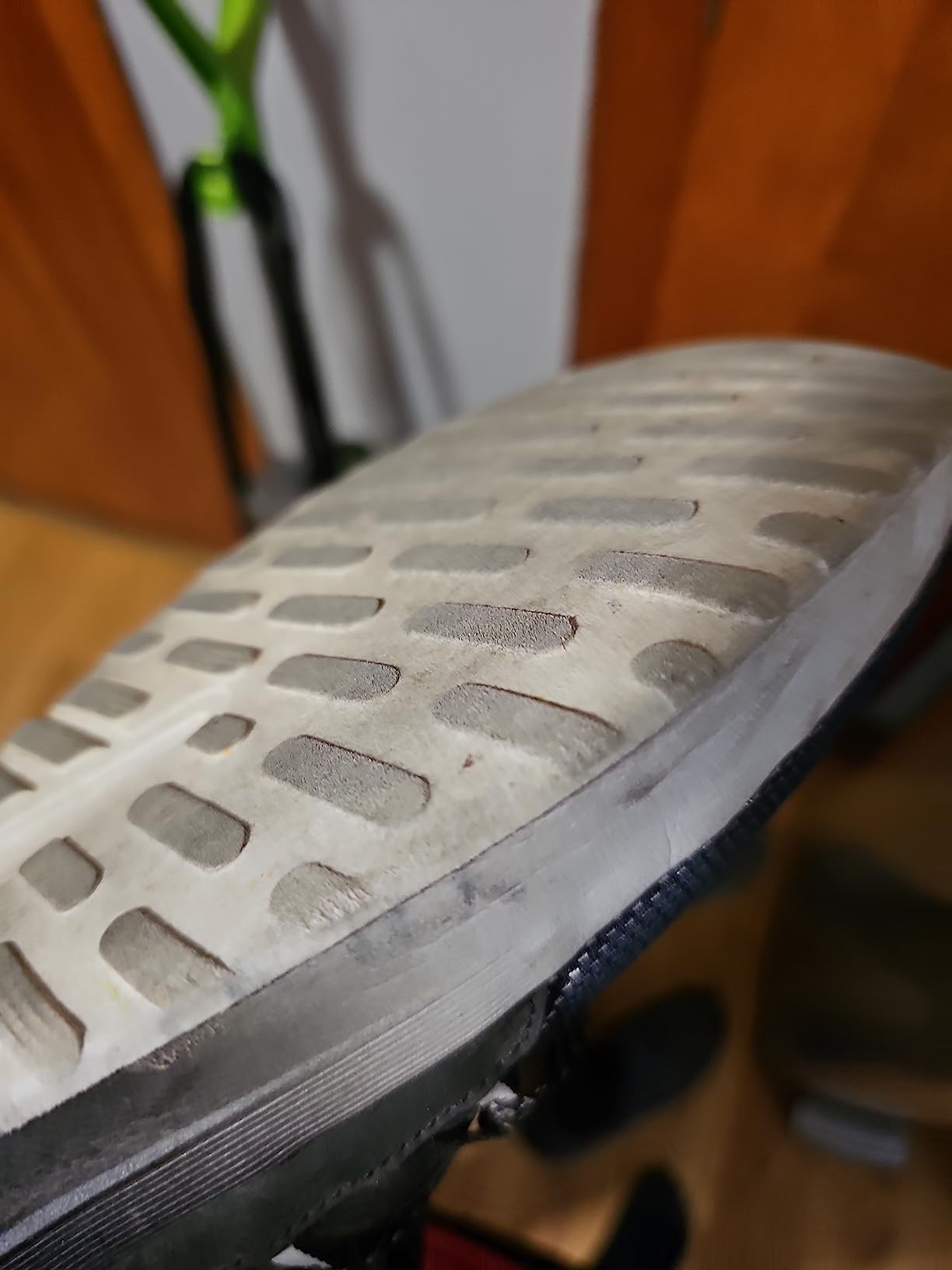 Adidas Lite Racer Adapt 5.0 sole wear pattern after 3 months showing tread loss in high-traffic zones