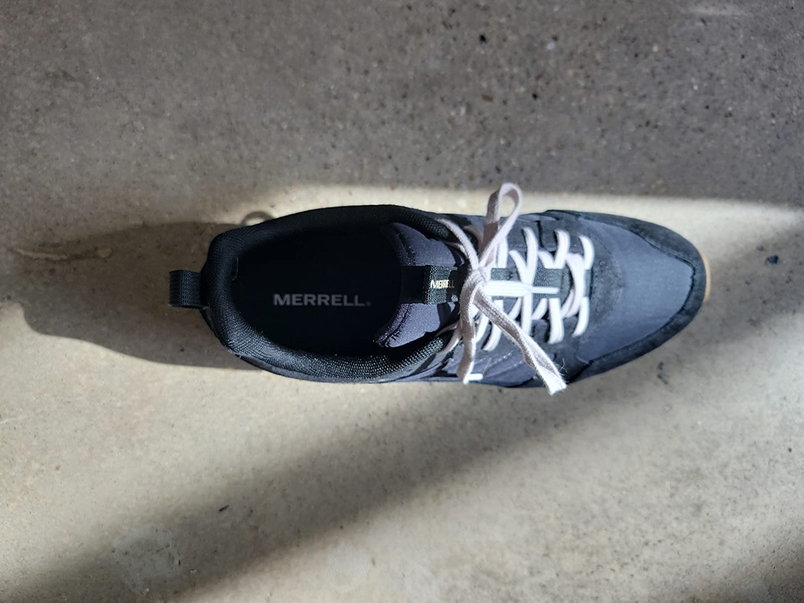 Merrell Alpine Sneaker side profile showing suede upper and distinctive tread design