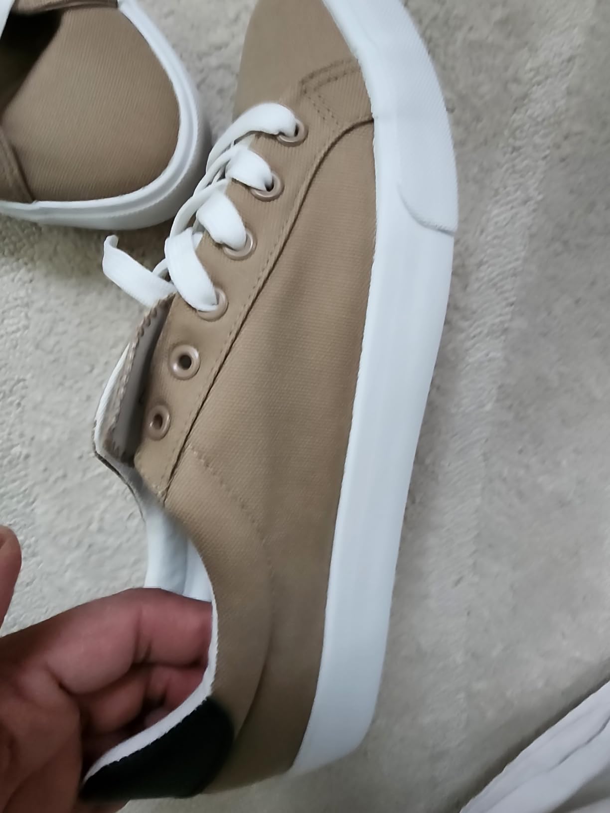 FRACORA mens white canvas shoes classic low-top design with lace-up construction