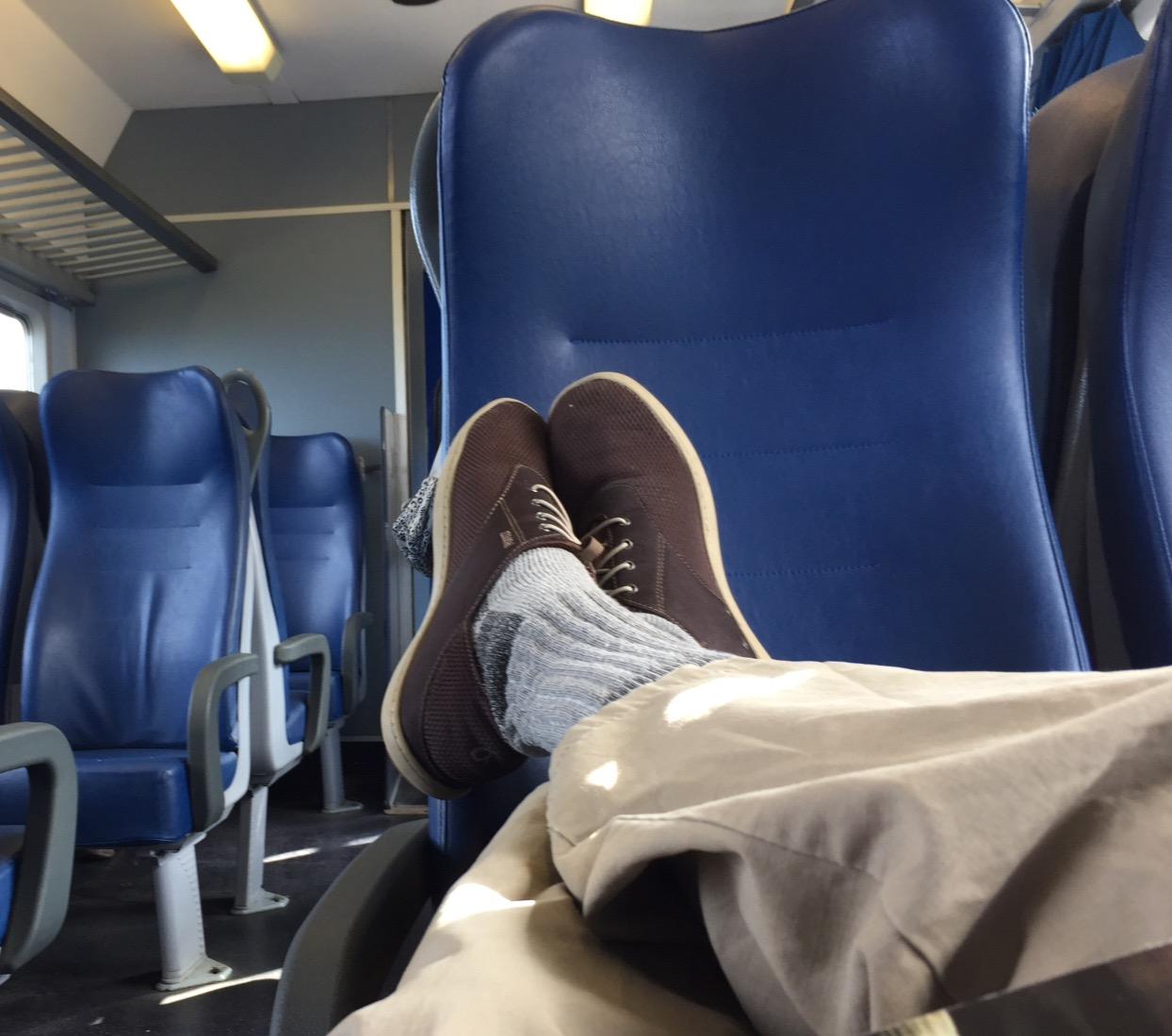 OLUKAI Nohea Moku after 115 miles of European travel showing minimal outsole and upper wear