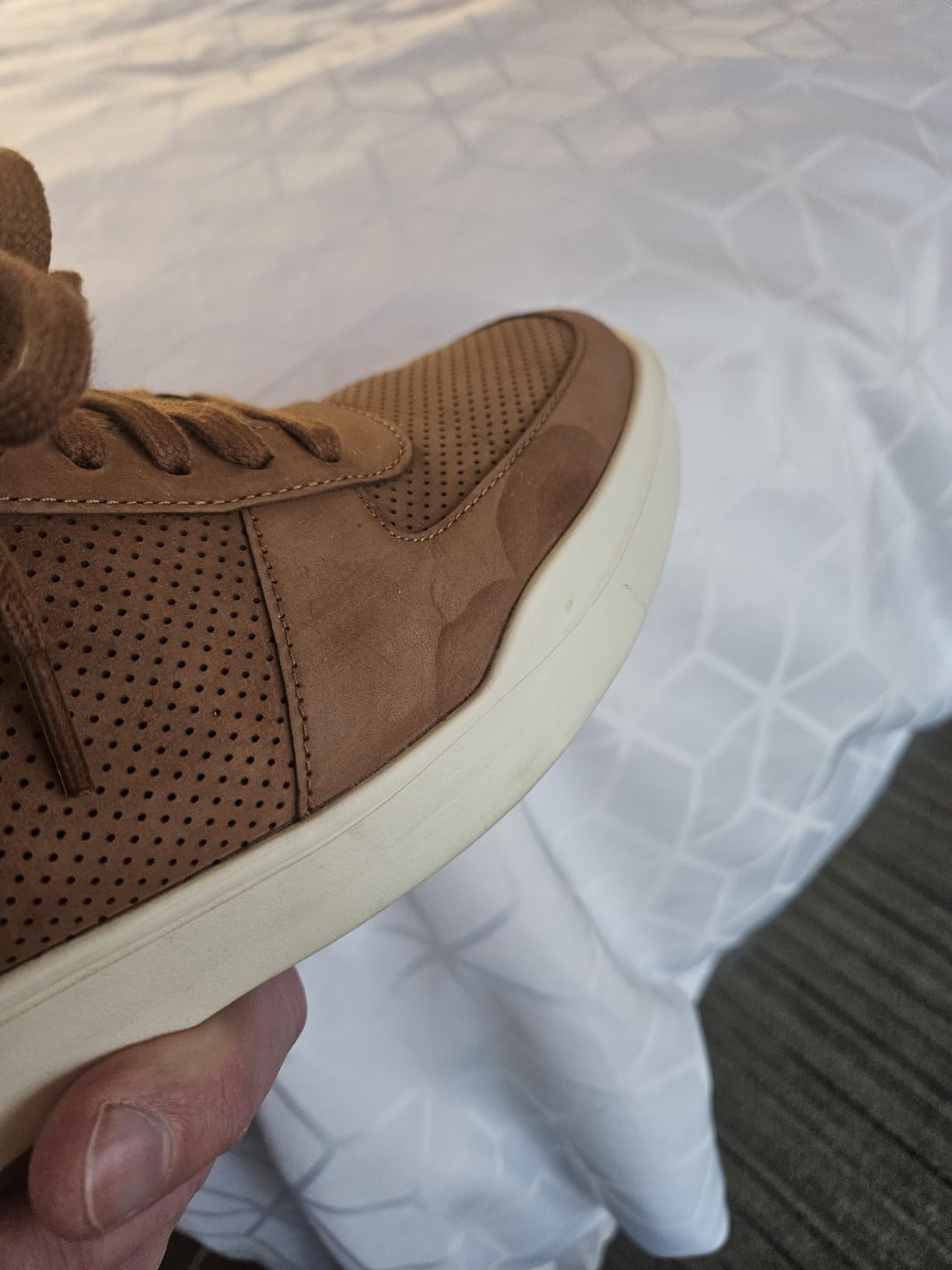Cole Haan Grand Crosscourt after 8 weeks of testing showing real-world leather condition and wear patterns