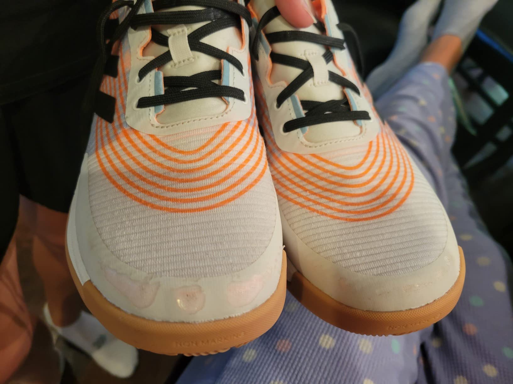Adidas Crazyflight volleyball shoes showing toe area durability concerns and material separation after court use
