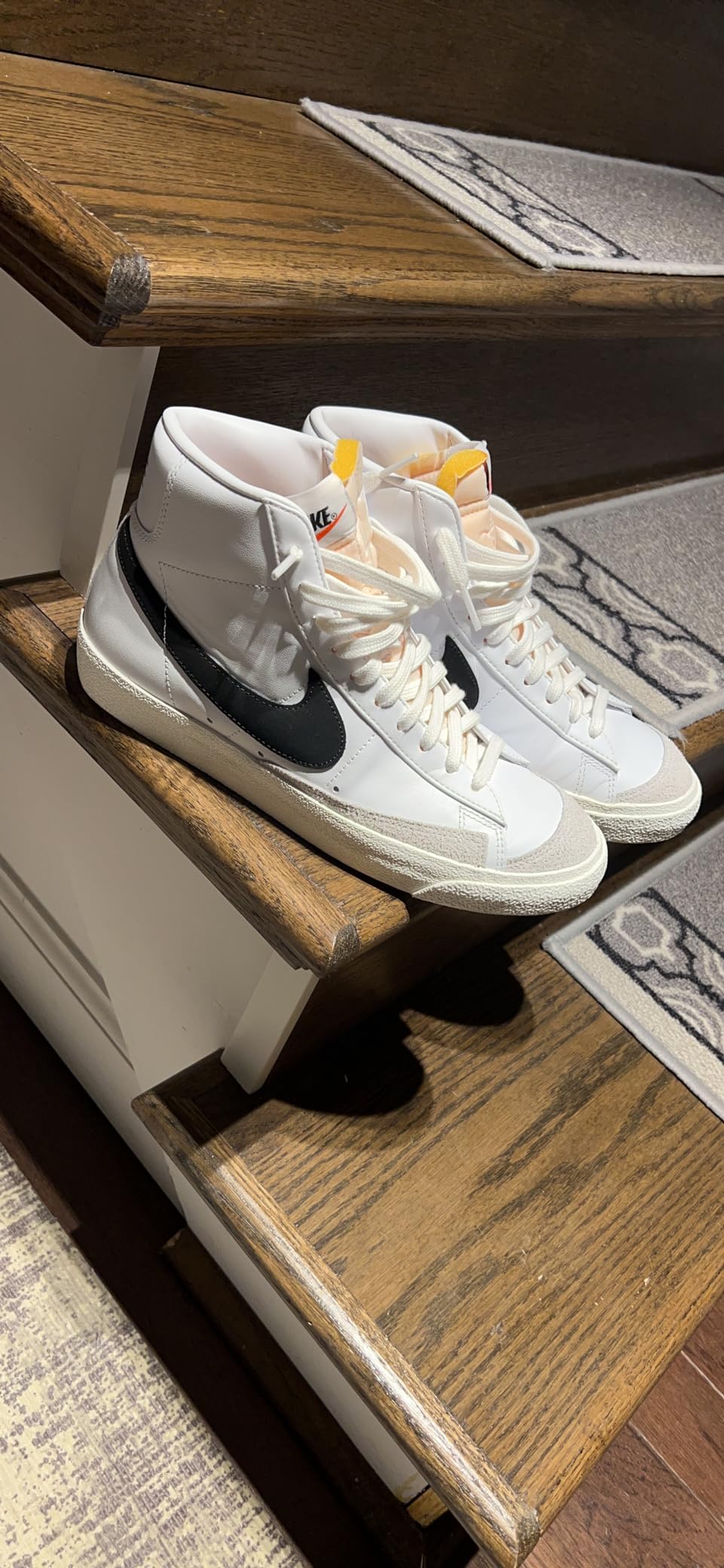 Nike Blazer Mid 77 Jumbo close-up showing extra-thick thread stitching and reinforced construction details