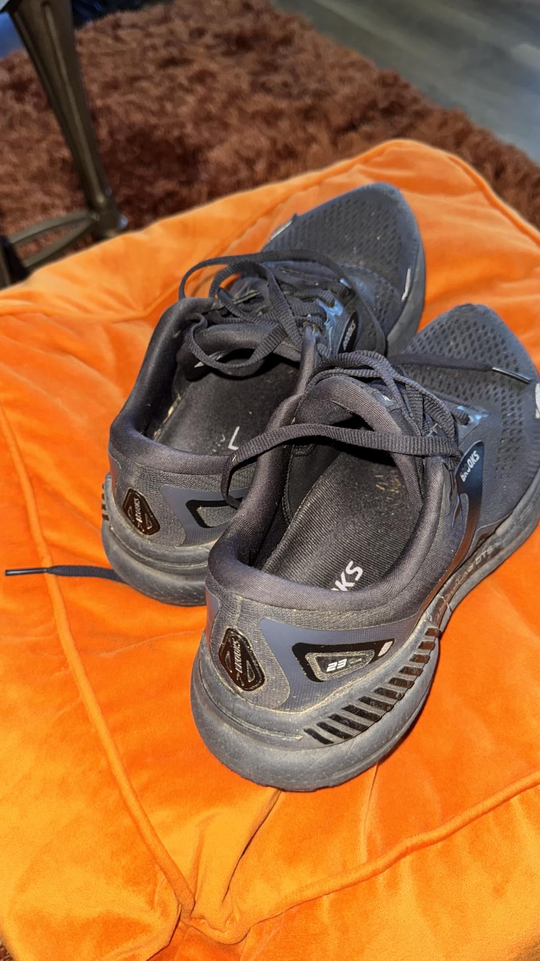 Brooks Adrenaline GTS 23 outsole showing traction pattern and flex grooves for road running