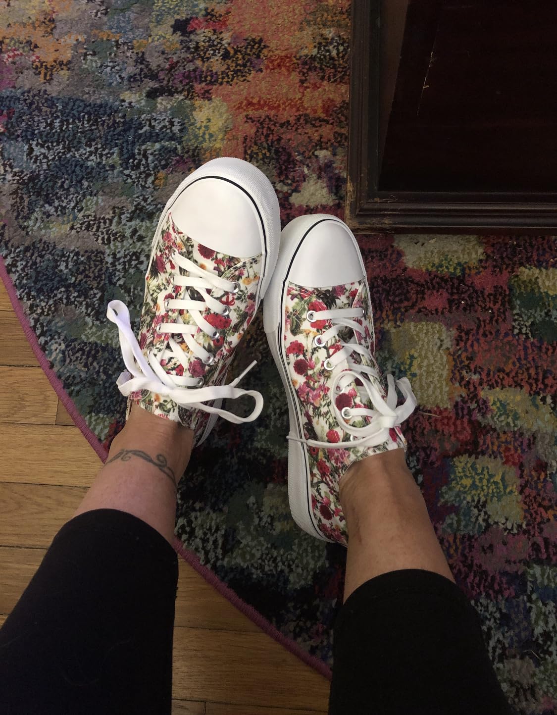 Adokoo canvas sneakers worn in casual everyday setting showing real-world styling with casual outfit