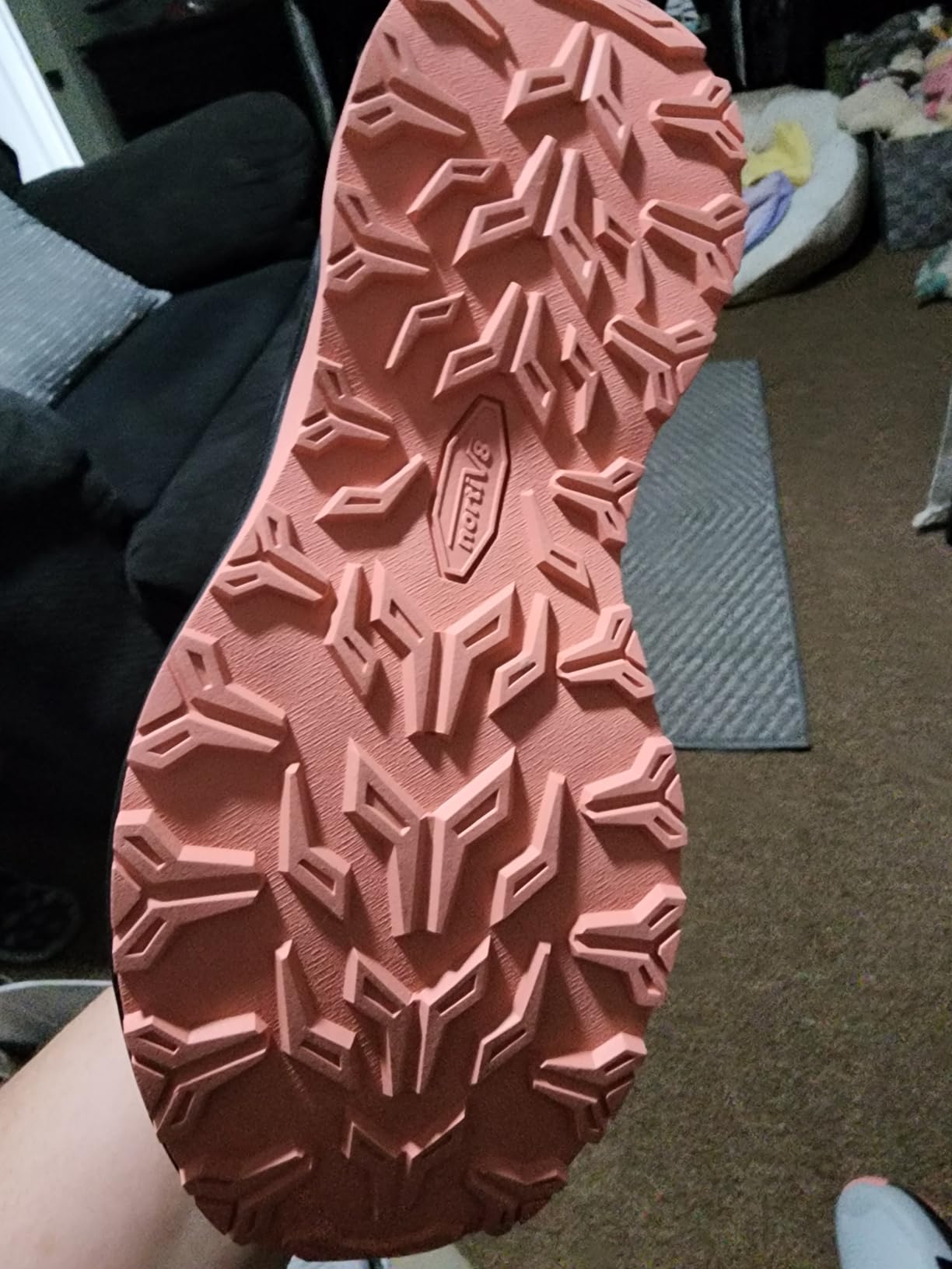 NORTIV 8 Women's Hiking Shoes outsole showing textured rubber traction pattern and lug design