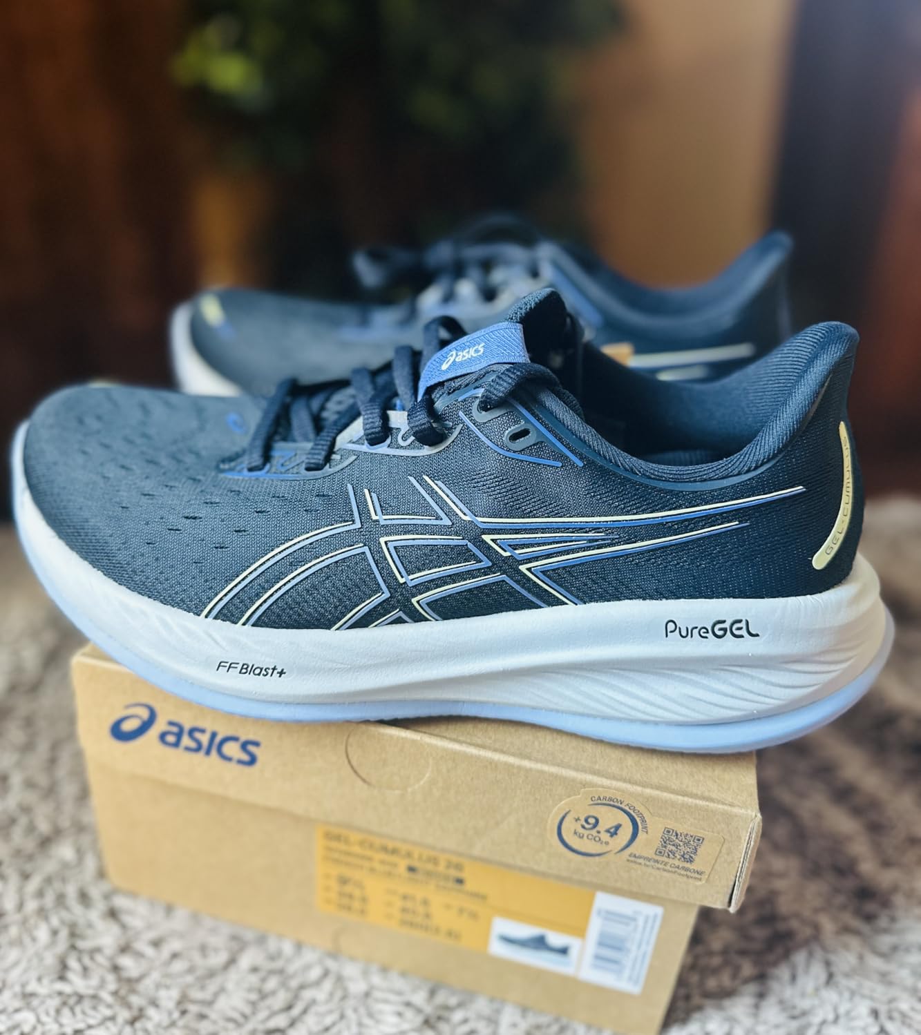 ASICS Gel-Cumulus 26 side profile showing PureGEL technology placement and midsole cushioning design