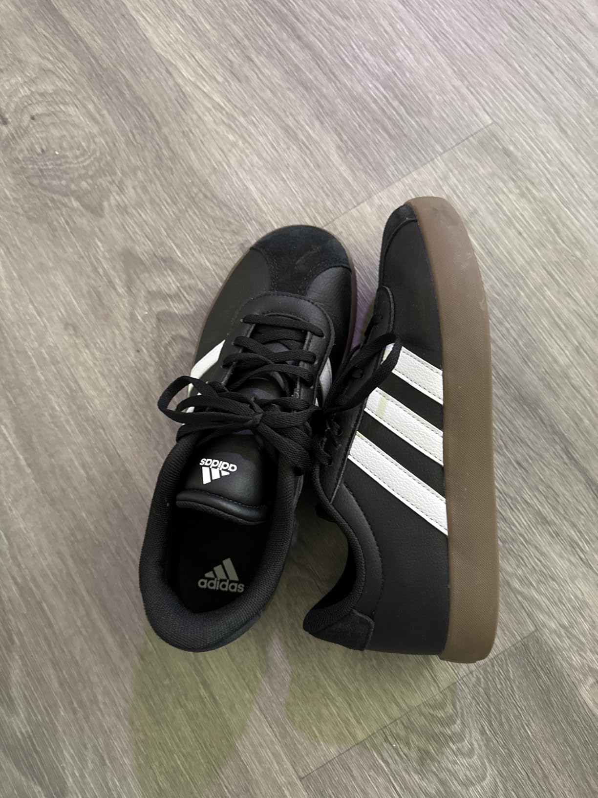 Detail shot of Adidas VL Court 3.0 showing quality stitching, materials, and construction up close