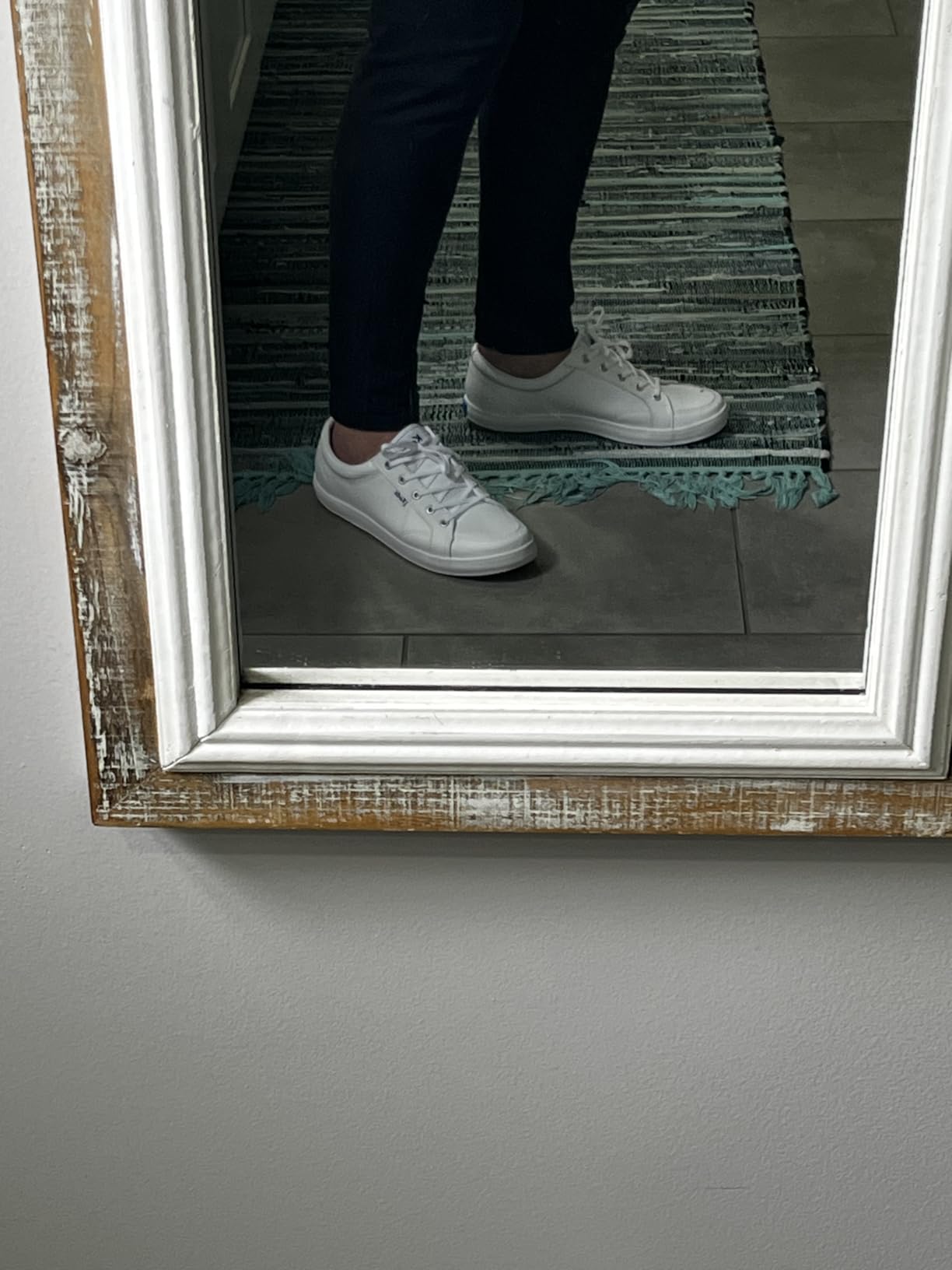 Keds Women's Center Lace Up Sneaker white leather lace-to-toe design side profile