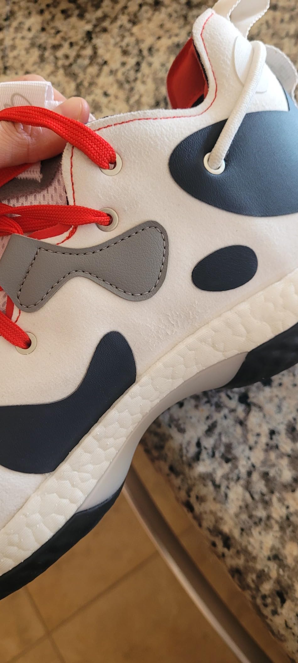 Adidas Harden Vol. 6 in action on basketball court during competitive league play