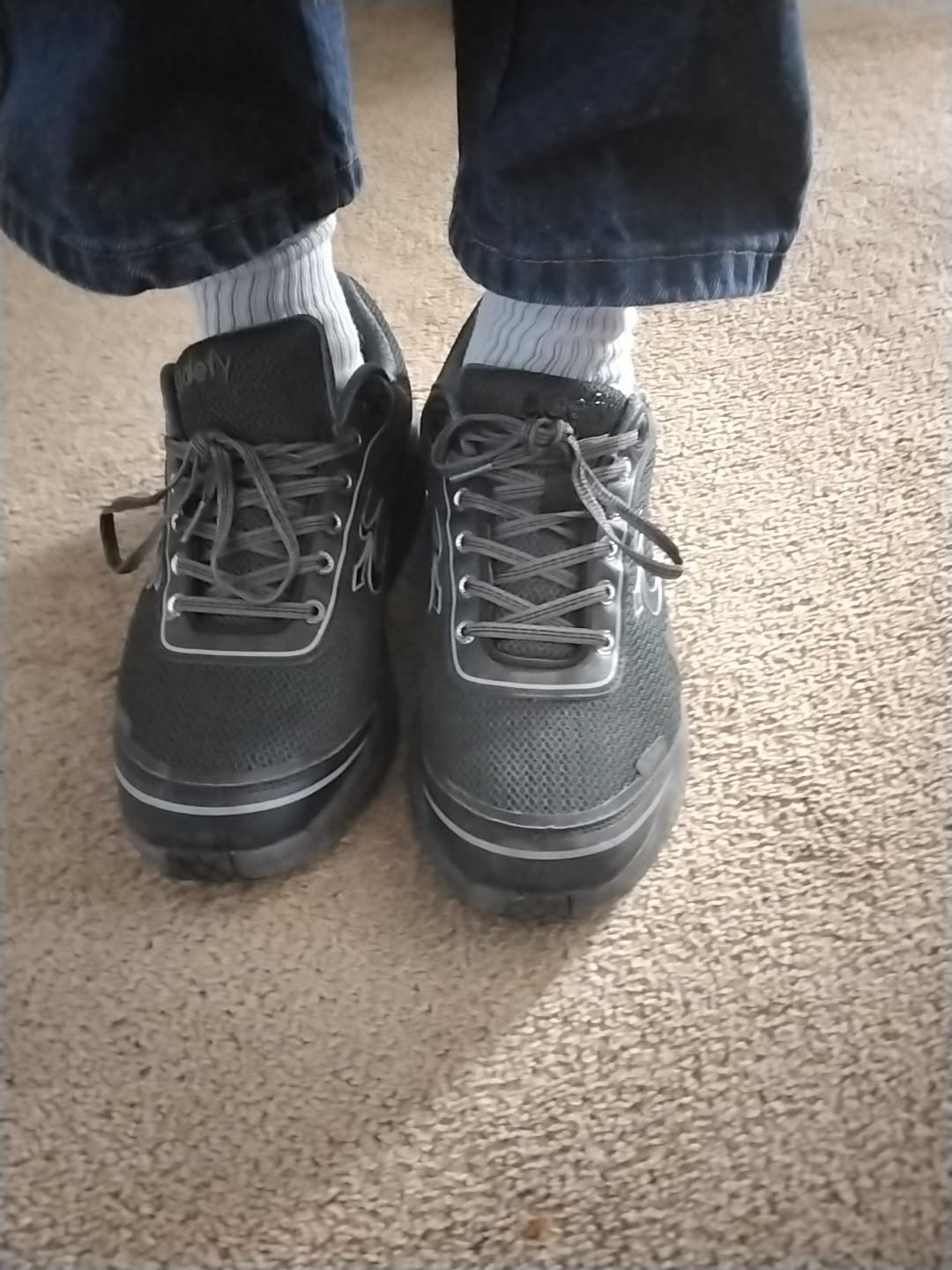 G-DEFY Mighty Walk showing rocker sole design and curved bottom for natural gait motion