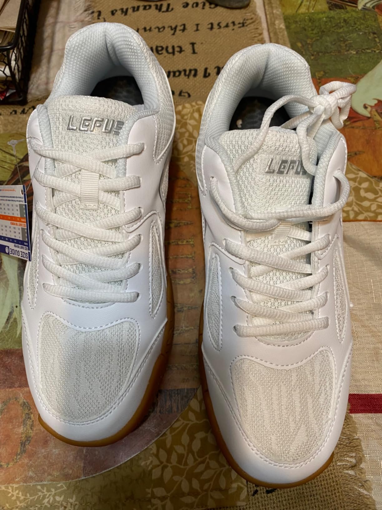 LEFUS P601 Women's Pickleball Shoes white and purple court shoe design overview