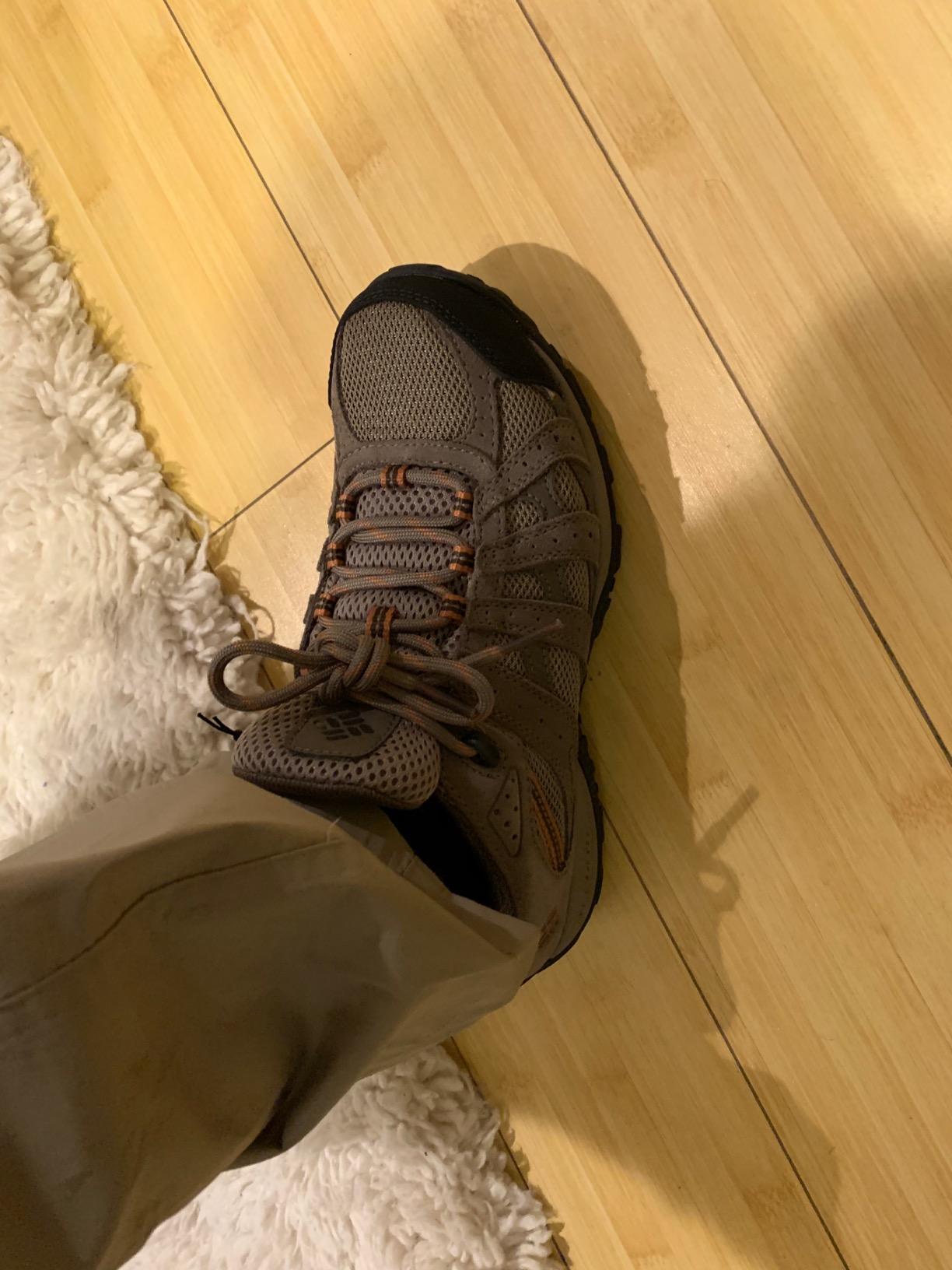 Columbia Redmond hiking shoe Omni-Grip outsole showing traction lug pattern and rubber compound detail