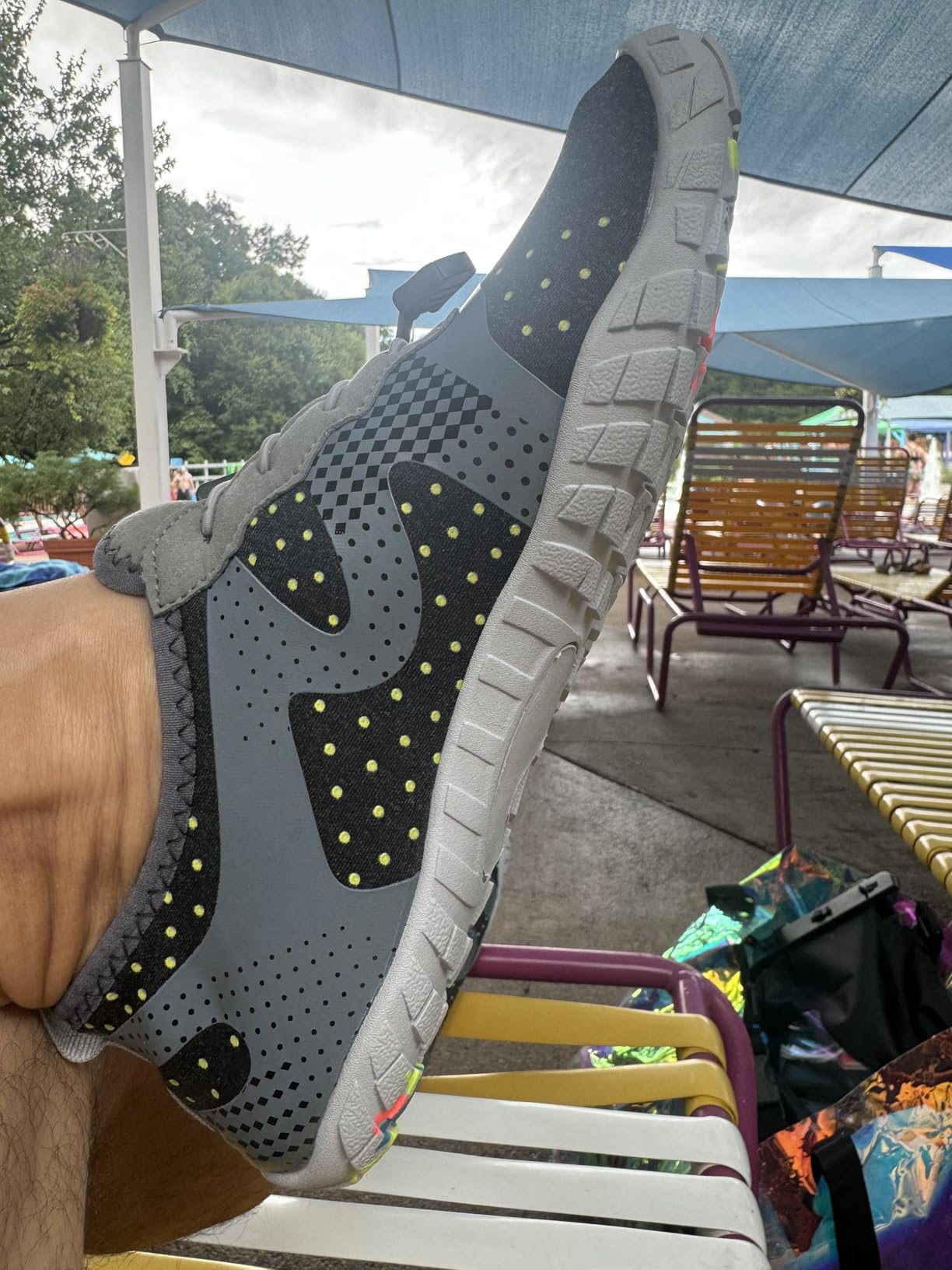 WateLves water shoes worn during real-world use showing actual fit and appearance on foot
