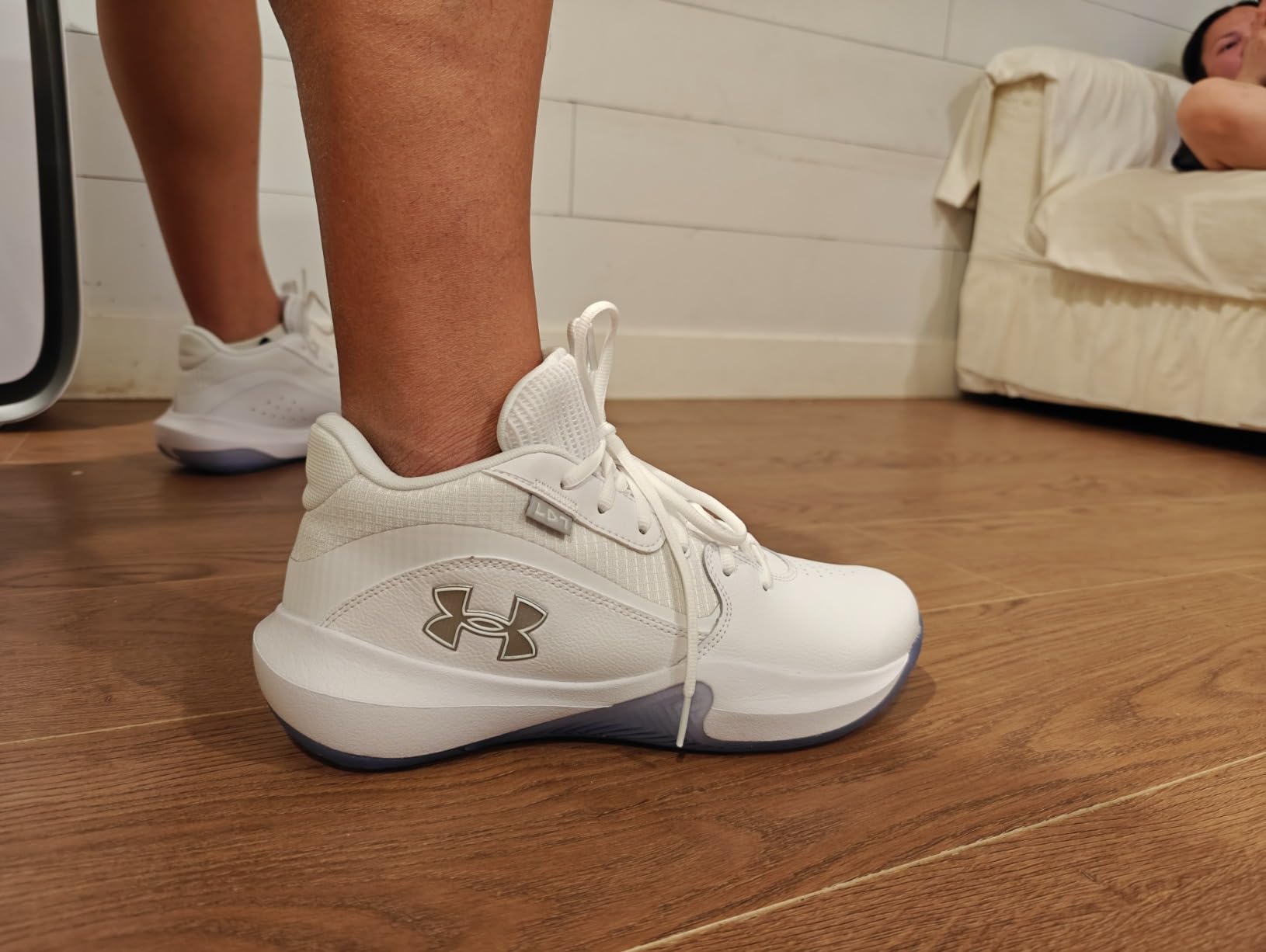 Under Armour Lockdown 7 showing breathable mesh upper construction detail for basketball performance