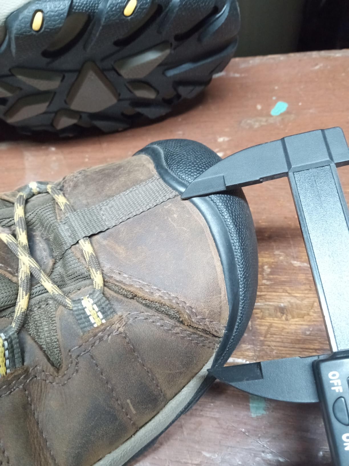 KEEN Targhee II showing early sole separation stress at toe flex zone after extended trail testing