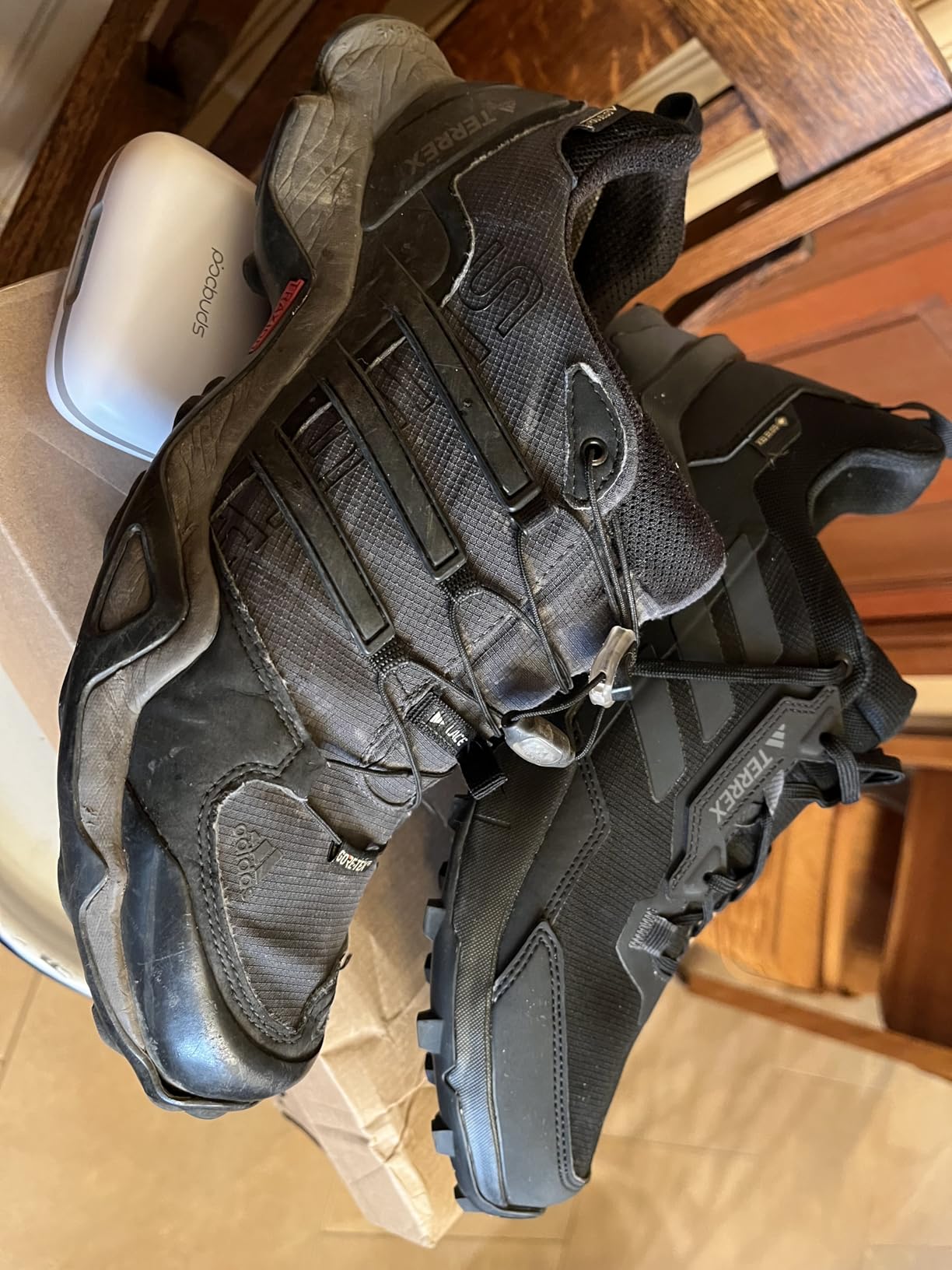 Final product shot of Adidas Men's Terrex AX4 Gore-Tex hiking sneaker showing complete design