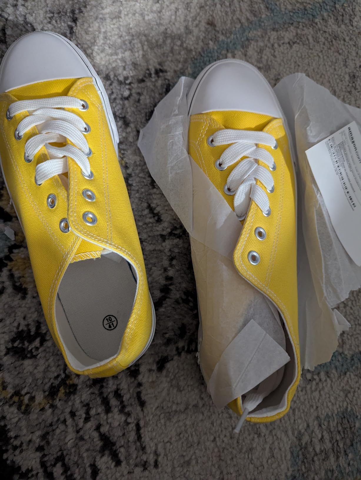FRACORA Women's Canvas Sneakers in yellow — worn during active daily lifestyle use