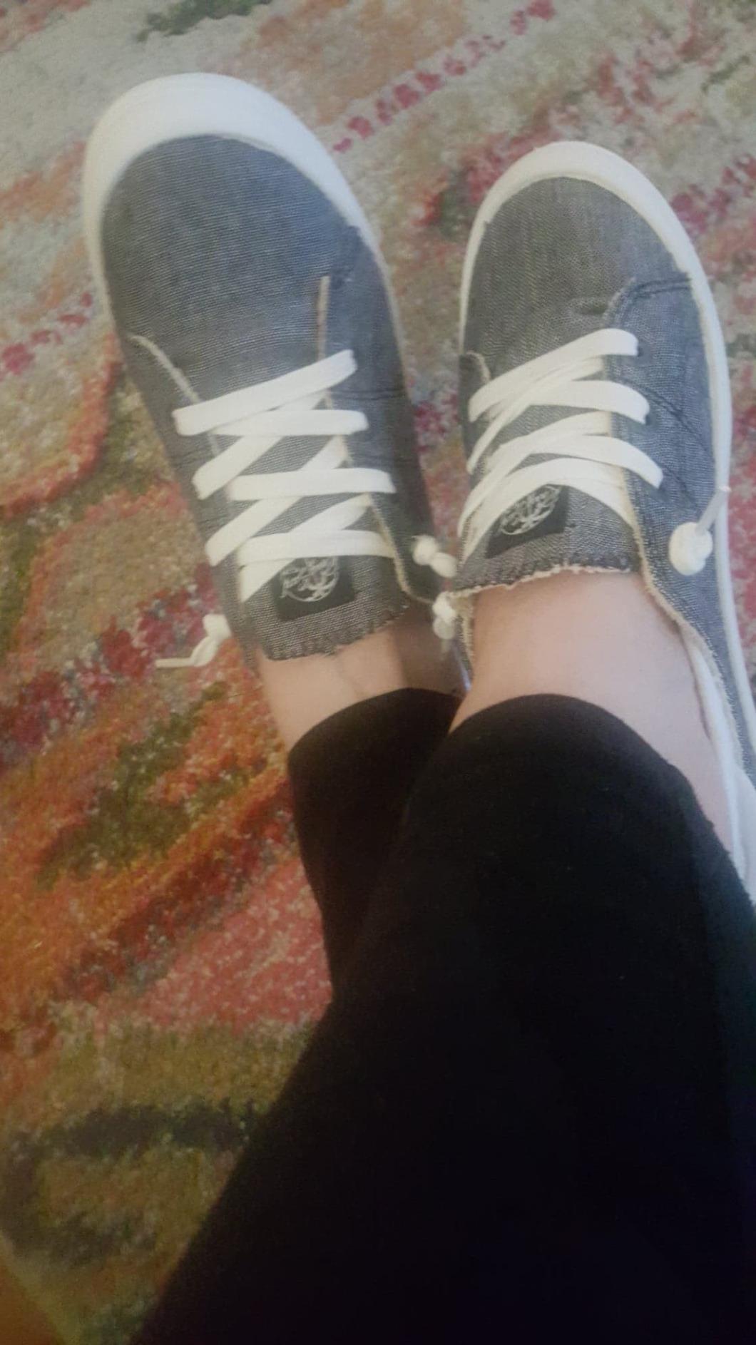 Roxy Bayshore sneakers after machine washing showing care and maintenance results