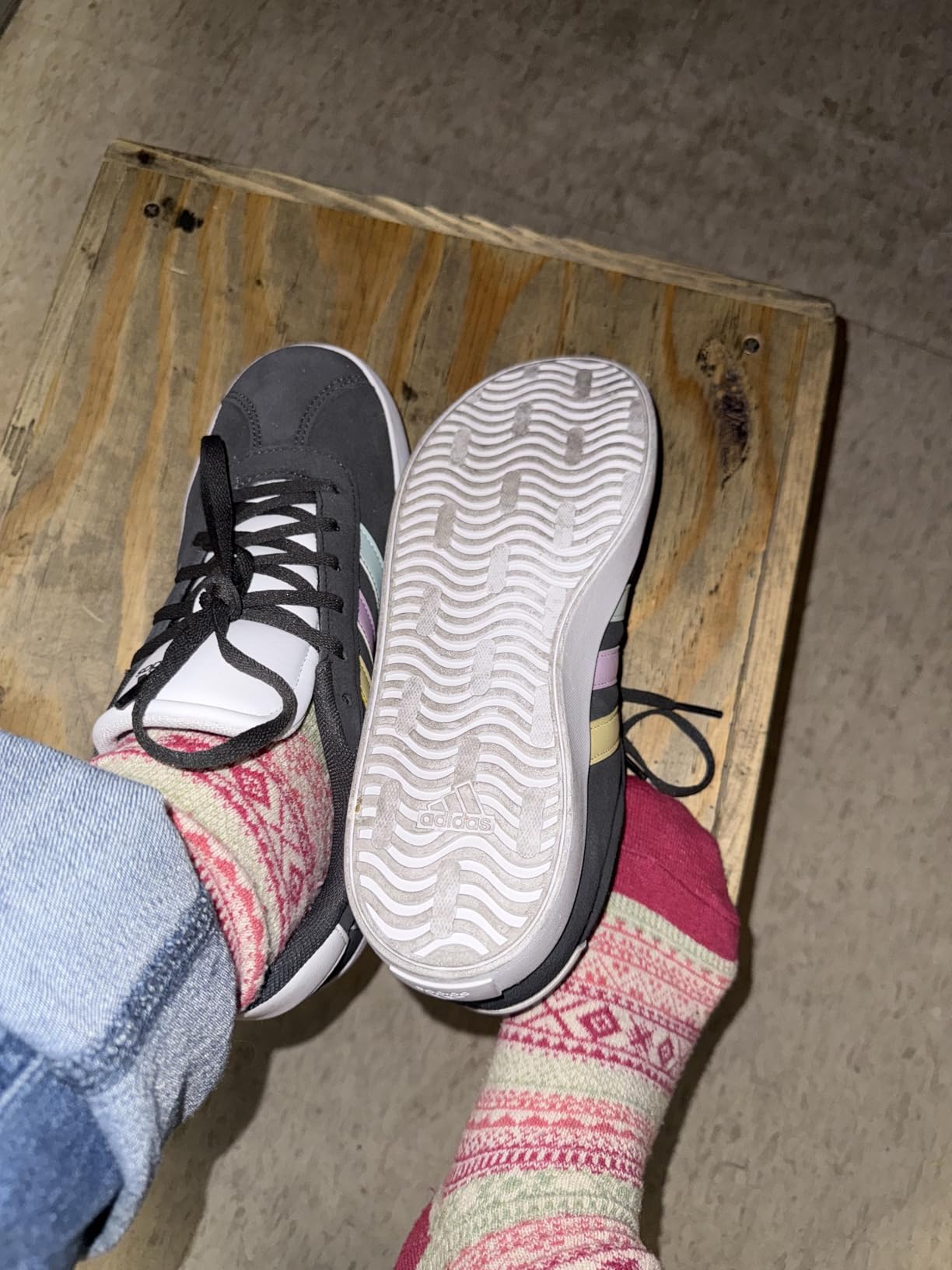 Close-up detail of Adidas VL Court 3.0 suede upper showing premium texture, quality stitching, and iconic three stripes construction