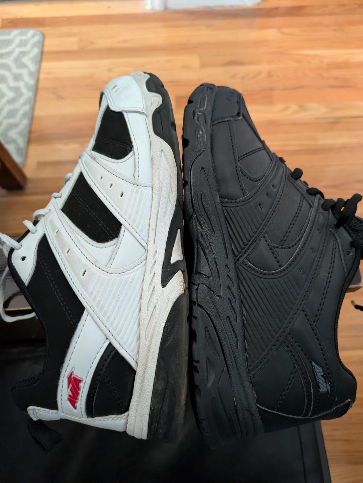 Side profile of Avia Verge showing the cantilever heel design and midsole layering