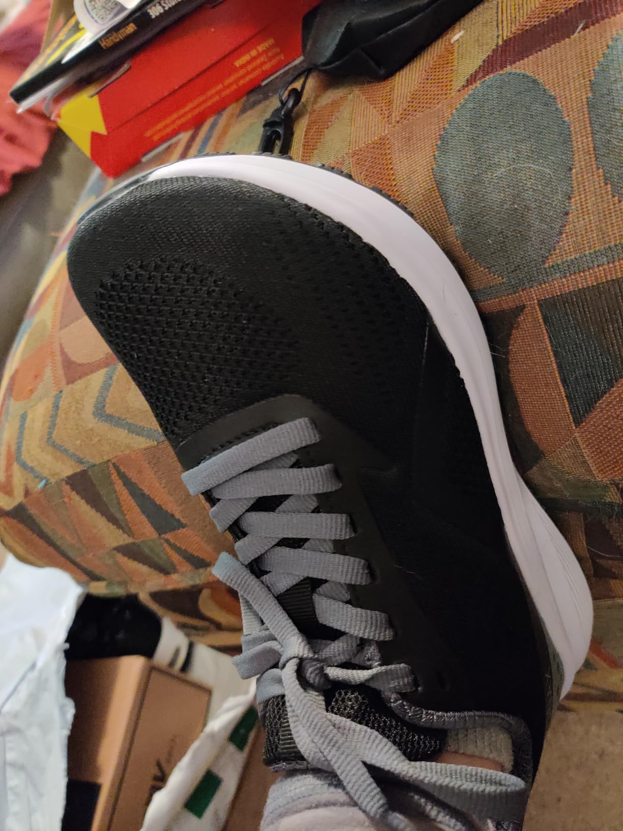 BRONAX shoe detail shot in natural lighting showing mesh texture and construction quality