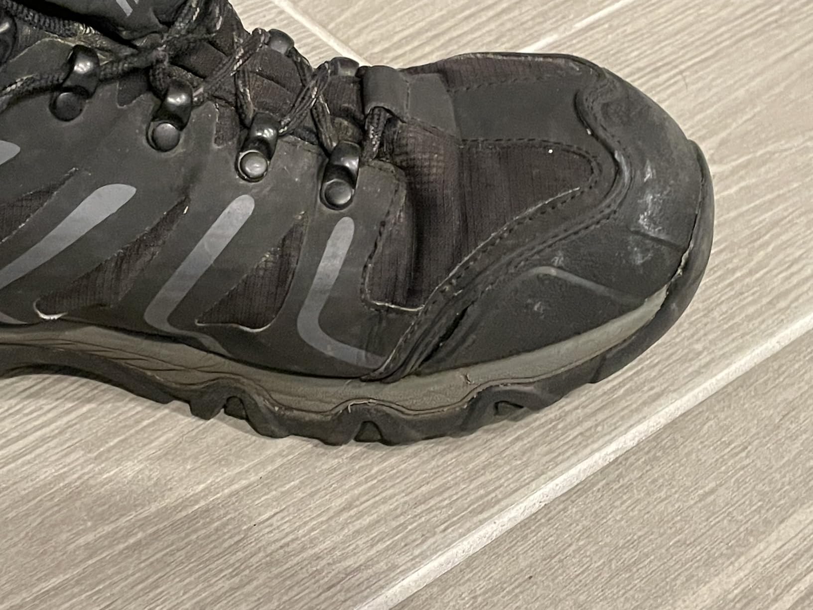 NORTIV 8 Men's Low Top Waterproof Hiking Shoes full view showing synthetic leather construction and rubber toe cap protection
