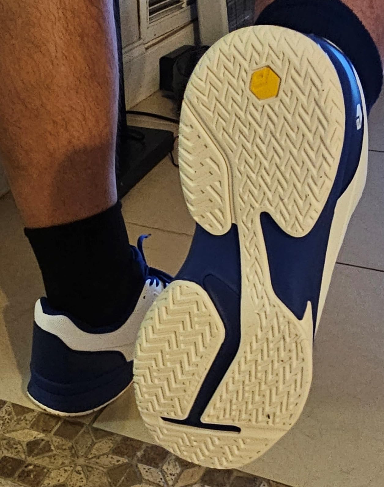 FitVille pickleball shoe mesh upper and lacing system detail showing wide construction